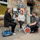 Pixel, Zoe & Marc P. / HockHart / SALZIG Sporthocker / Photo: Stephan Landschütz